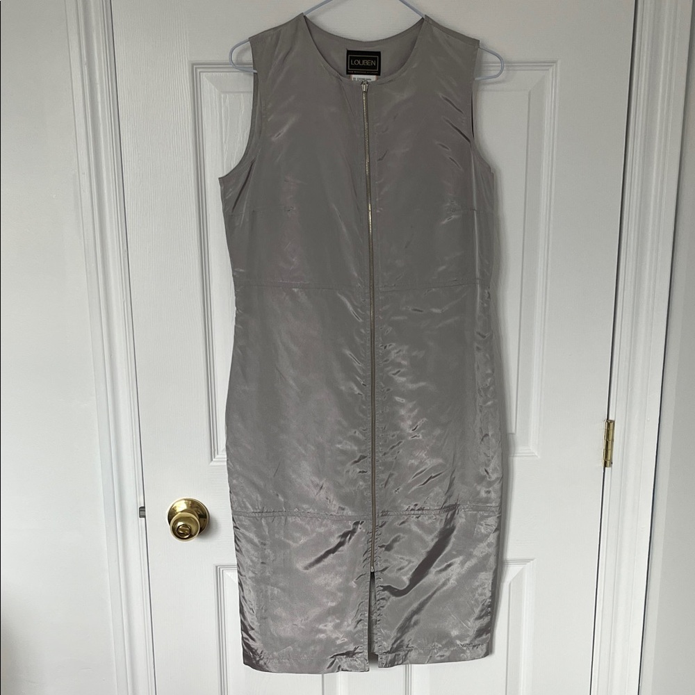 Louben Silver Sleeveless Zip Dress